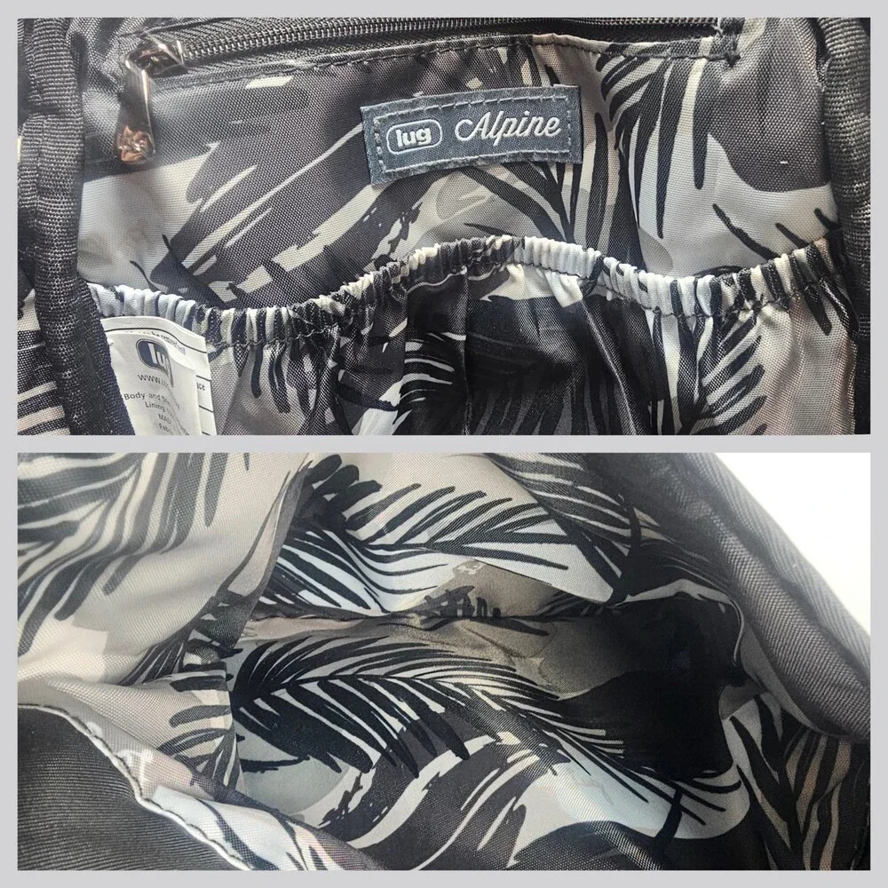 LUG Alpine Midnight Black Crossbody Quilted Medium Bag With Top Handle - Picture 5 of 9